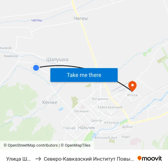 Улица Шокарова to Северо-Кавказский Институт Повышения Квалификации map