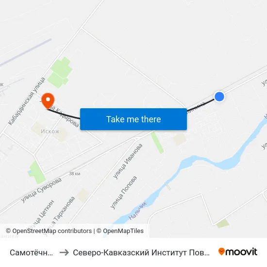 Самотёчная Улица to Северо-Кавказский Институт Повышения Квалификации map