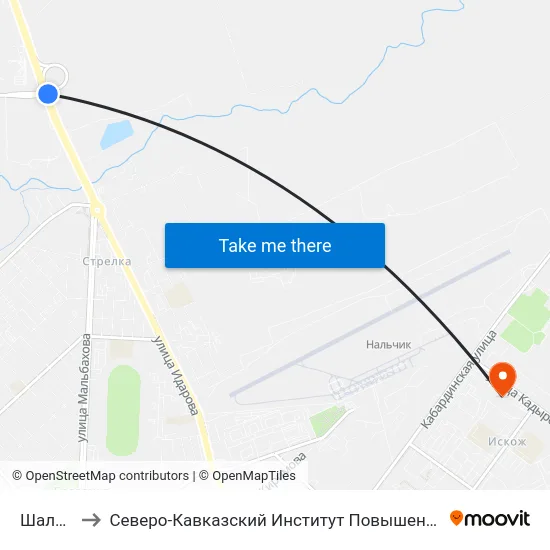 Шалушка to Северо-Кавказский Институт Повышения Квалификации map
