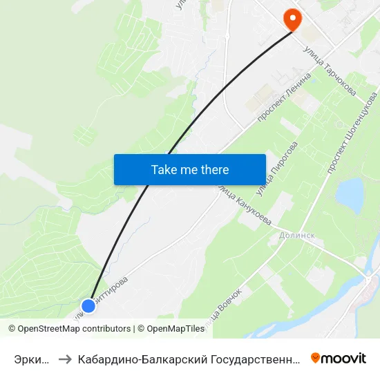 Эркин Ёзен to Кабардино-Балкарский Государственный Аграрный Университет map