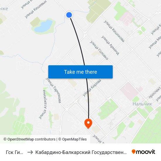 Гск Гидромет to Кабардино-Балкарский Государственный Аграрный Университет map