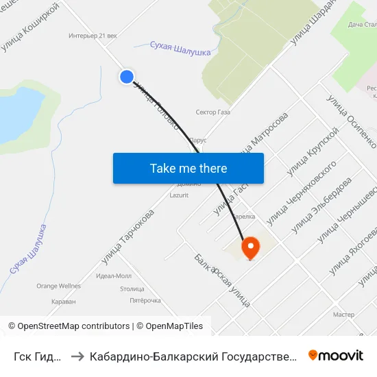 Гск Гидромет to Кабардино-Балкарский Государственный Университет map
