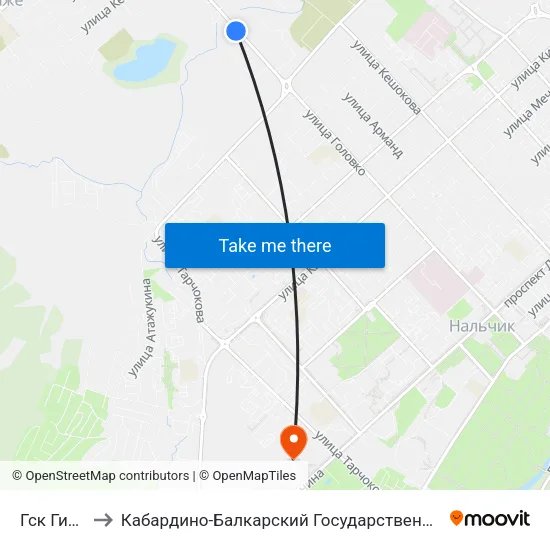 Гск Гидромет to Кабардино-Балкарский Государственный Аграрный Университет map