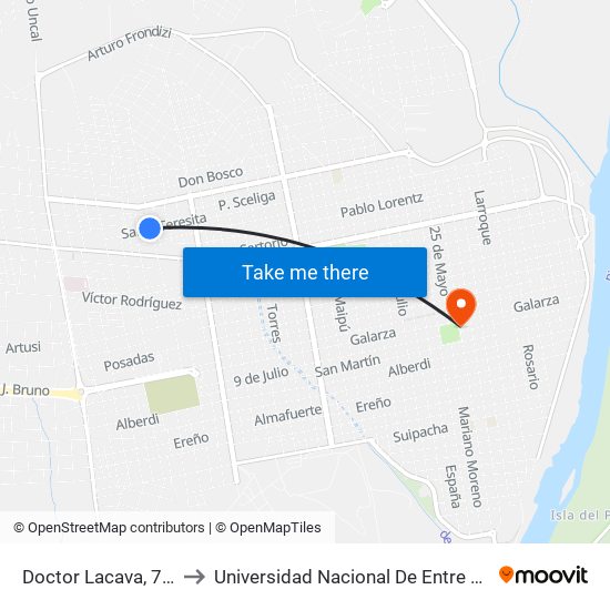 Doctor Lacava, 710 to Universidad Nacional De Entre Rios map