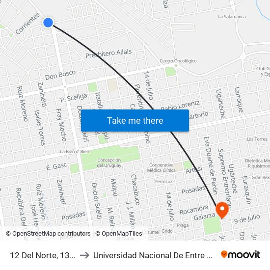 12 Del Norte, 1346 to Universidad Nacional De Entre Rios map