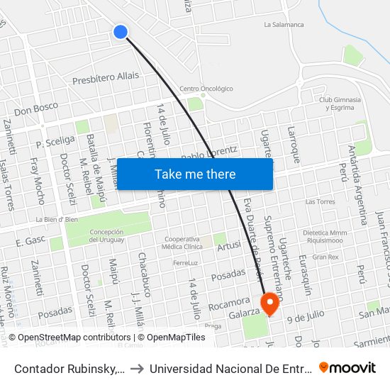 Contador Rubinsky, 994 to Universidad Nacional De Entre Rios map