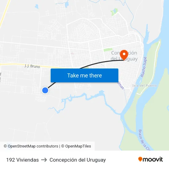192  Viviendas to Concepción del Uruguay map