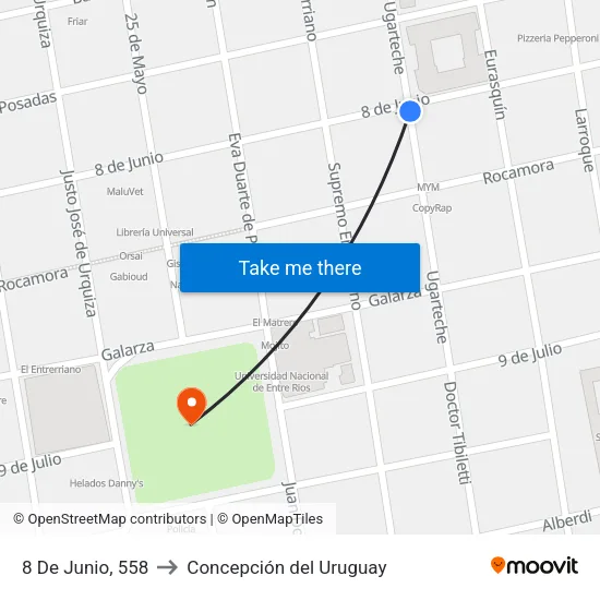 8 De Junio, 558 to Concepción del Uruguay map