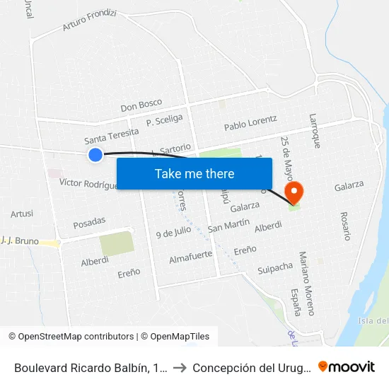 Boulevard Ricardo Balbín, 1894 to Concepción del Uruguay map