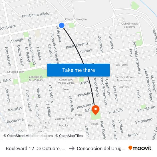Boulevard 12 De Octubre, 857 to Concepción del Uruguay map