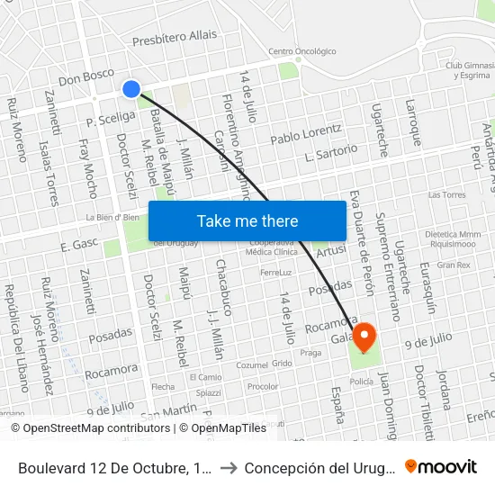 Boulevard 12 De Octubre, 1214 to Concepción del Uruguay map