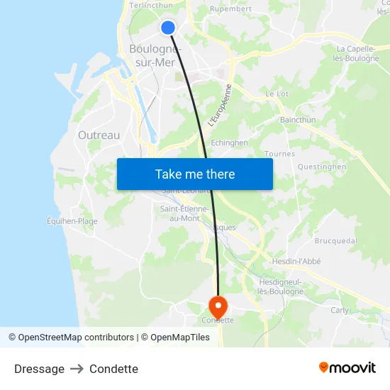 Dressage to Condette map