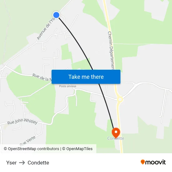 Yser to Condette map