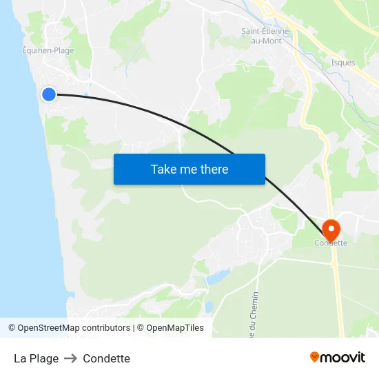 La Plage to Condette map