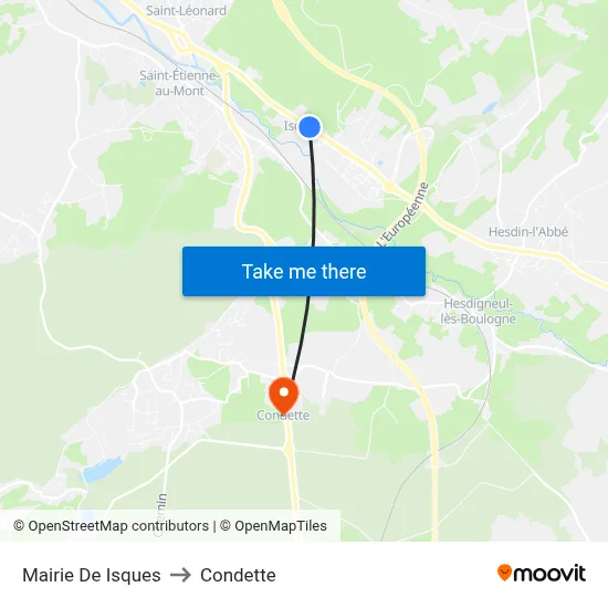 Mairie De Isques to Condette map