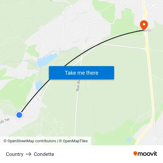 Country to Condette map