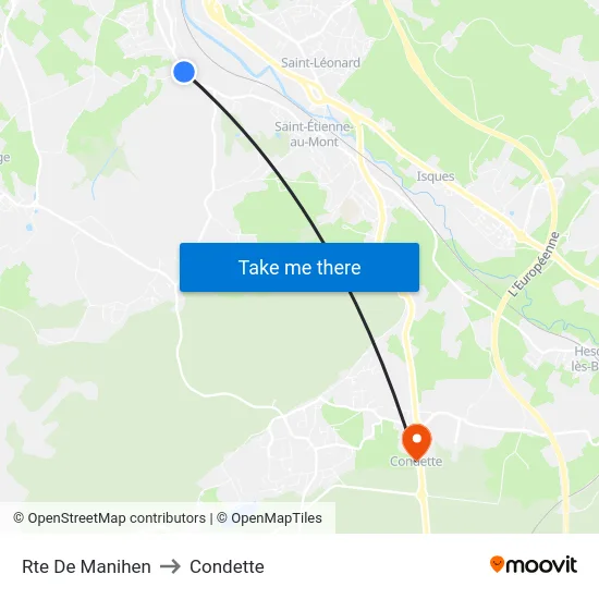 Rte De Manihen to Condette map