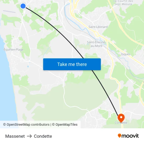 Massenet to Condette map