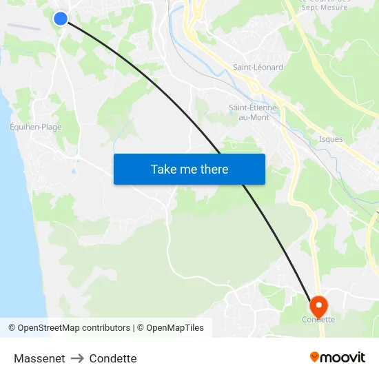 Massenet to Condette map