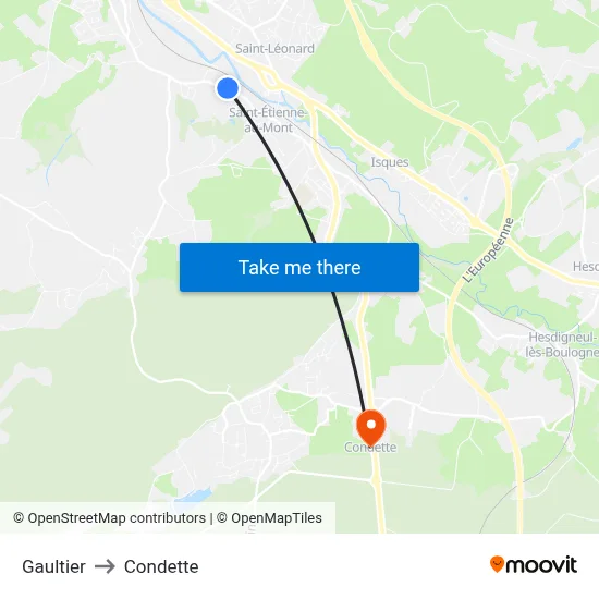 Gaultier to Condette map