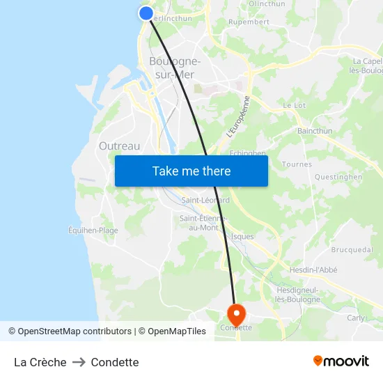 La Crèche to Condette map