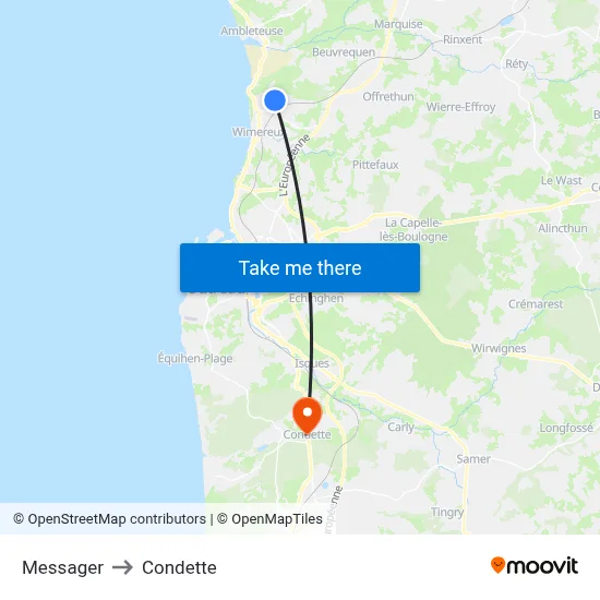 Messager to Condette map