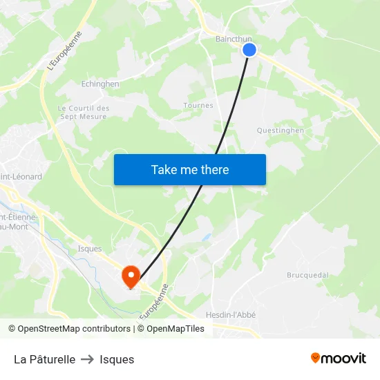 La Pâturelle to Isques map