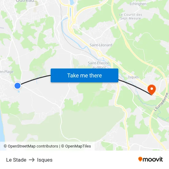 Le Stade to Isques map