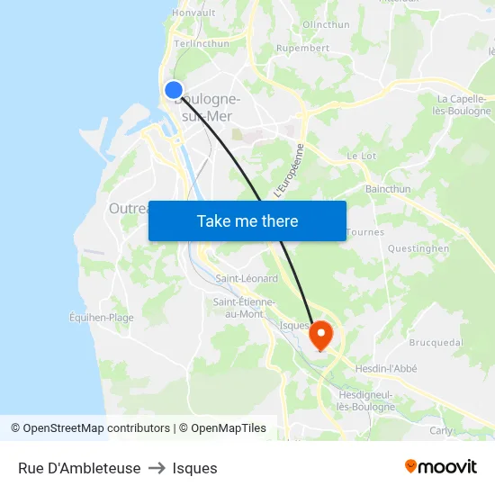 Rue D'Ambleteuse to Isques map
