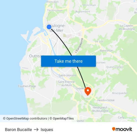 Baron Bucaille to Isques map