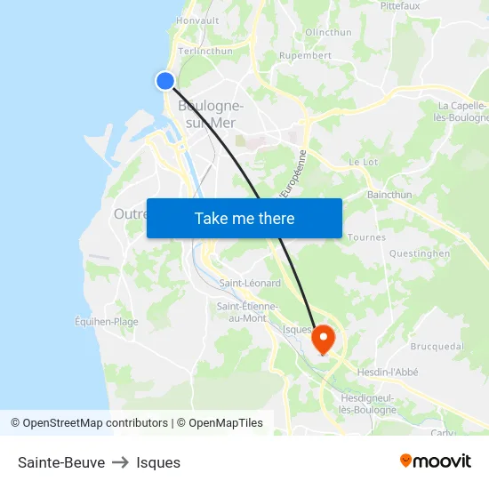 Sainte-Beuve to Isques map