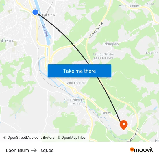Léon Blum to Isques map