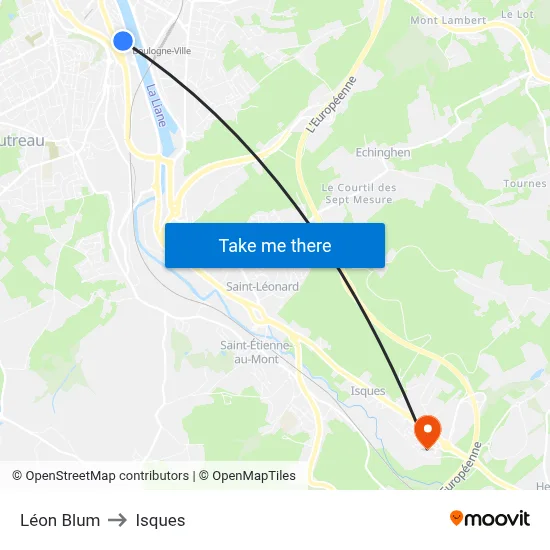 Léon Blum to Isques map