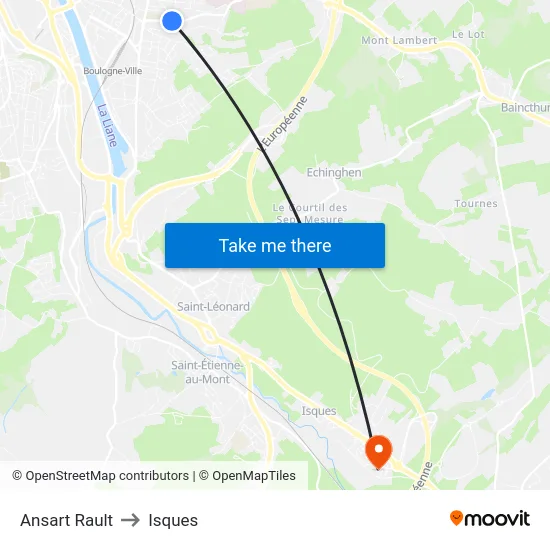 Ansart Rault to Isques map