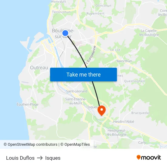 Louis Duflos to Isques map