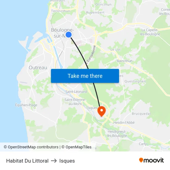 Habitat Du Littoral to Isques map