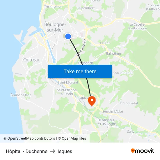 Hôpital - Duchenne to Isques map