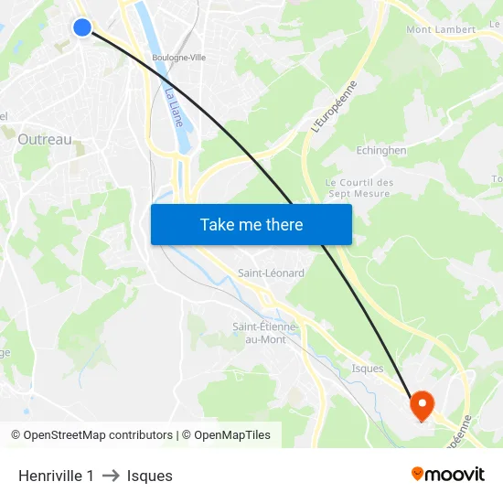 Henriville 1 to Isques map