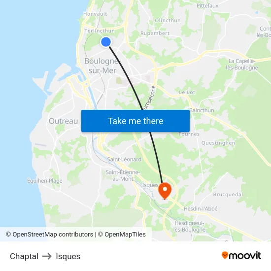 Chaptal to Isques map