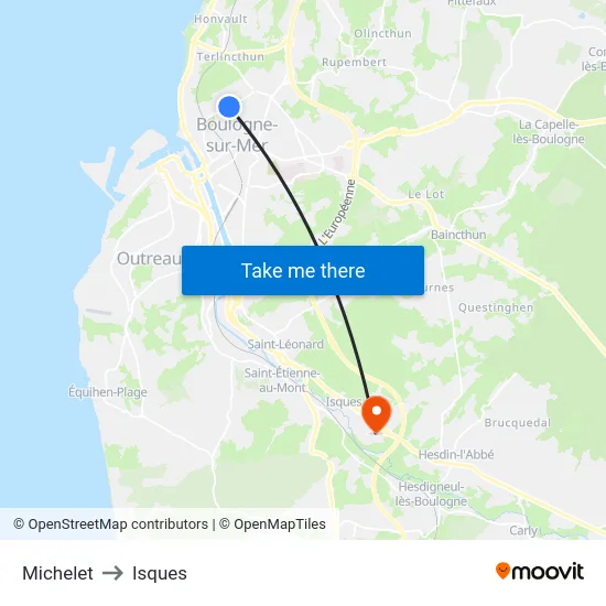 Michelet to Isques map