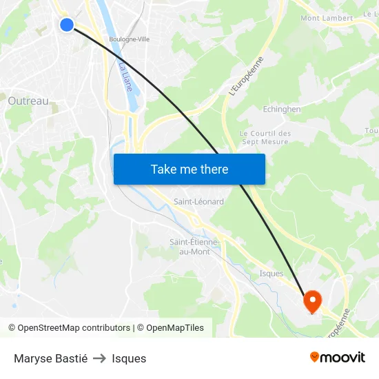 Maryse Bastié to Isques map