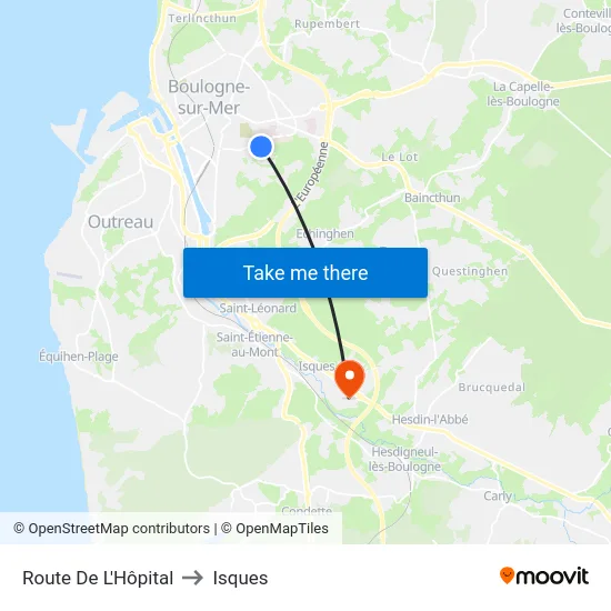 Route De L'Hôpital to Isques map
