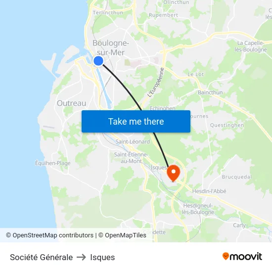 Société Générale to Isques map