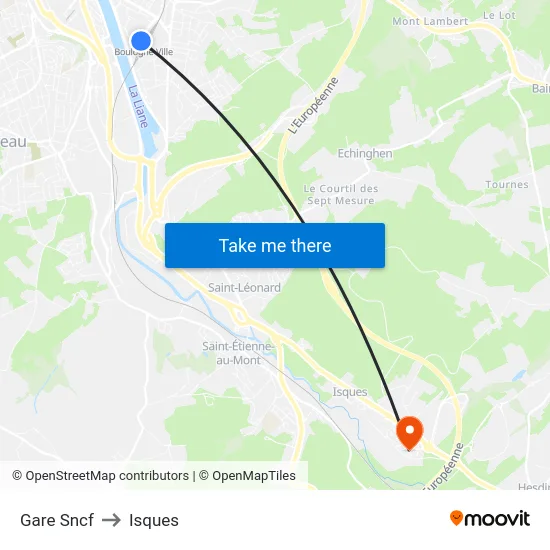 Gare Sncf to Isques map