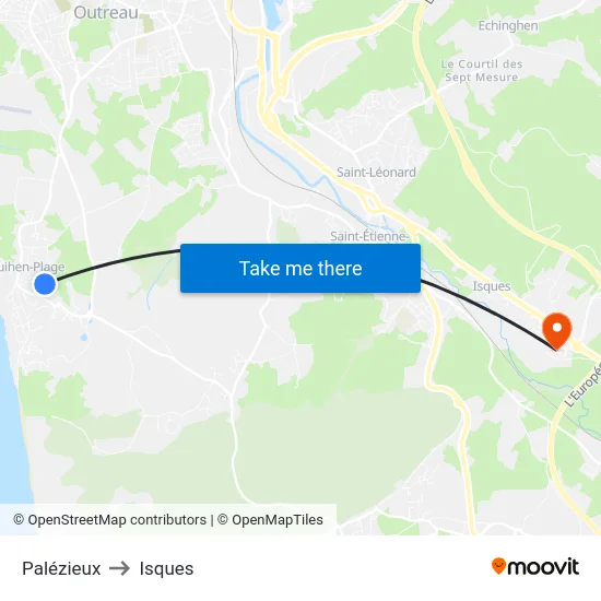 Palézieux to Isques map