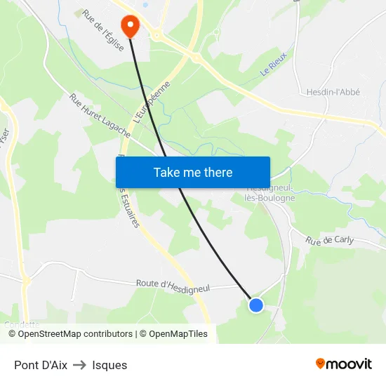 Pont D'Aix to Isques map