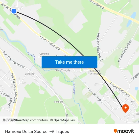 Hameau De La Source to Isques map
