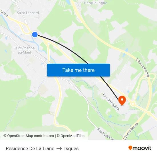 Résidence De La Liane to Isques map