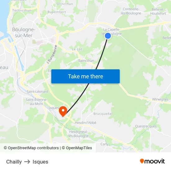 Chailly to Isques map