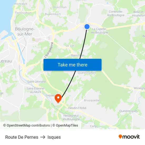 Route De Pernes to Isques map